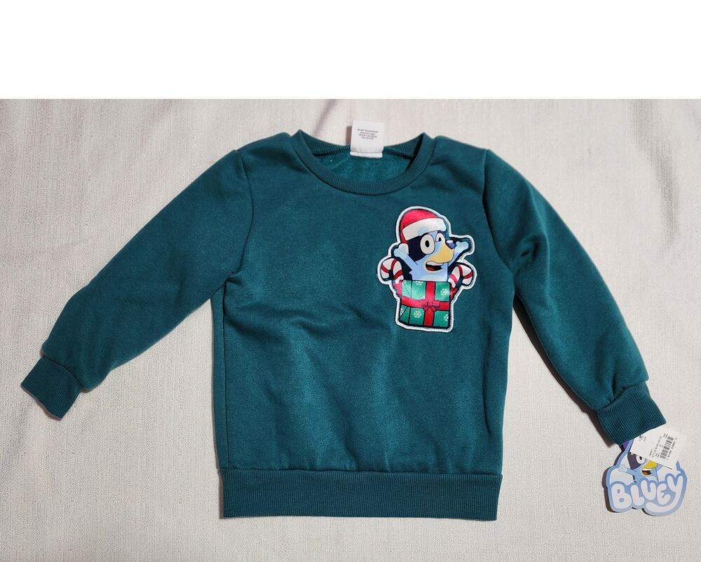Bluey toddler sweatshirt Christmas 4T